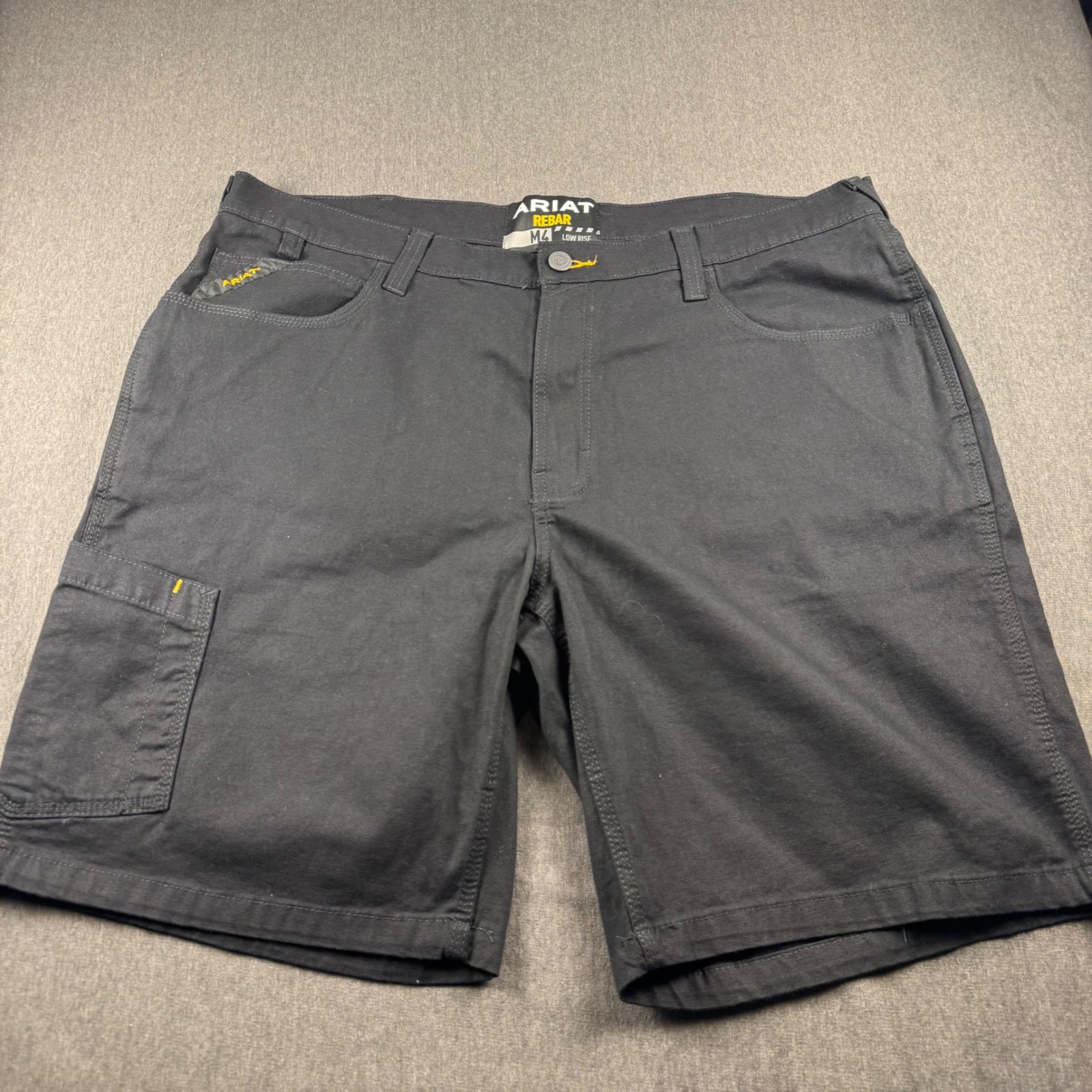 Ariat Rebar M4 Low Rise Mens Black Work Shorts Size 40 Utility Canvas Stretch